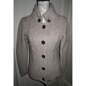 Banana Republic tan cable knit wool cashmere cardigan sweater, ladies' size L